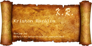 Kriston Rozália névjegykártya