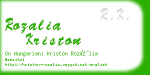 rozalia kriston business card